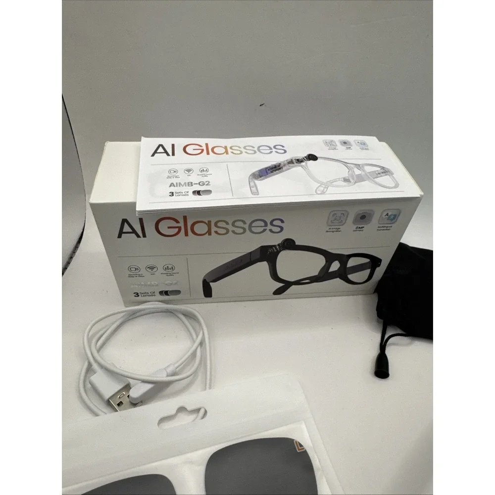 AIMB-G2 AI Smart Glasses NEW/SEALED Set Of 3 Lenses Included- With‎ Translation